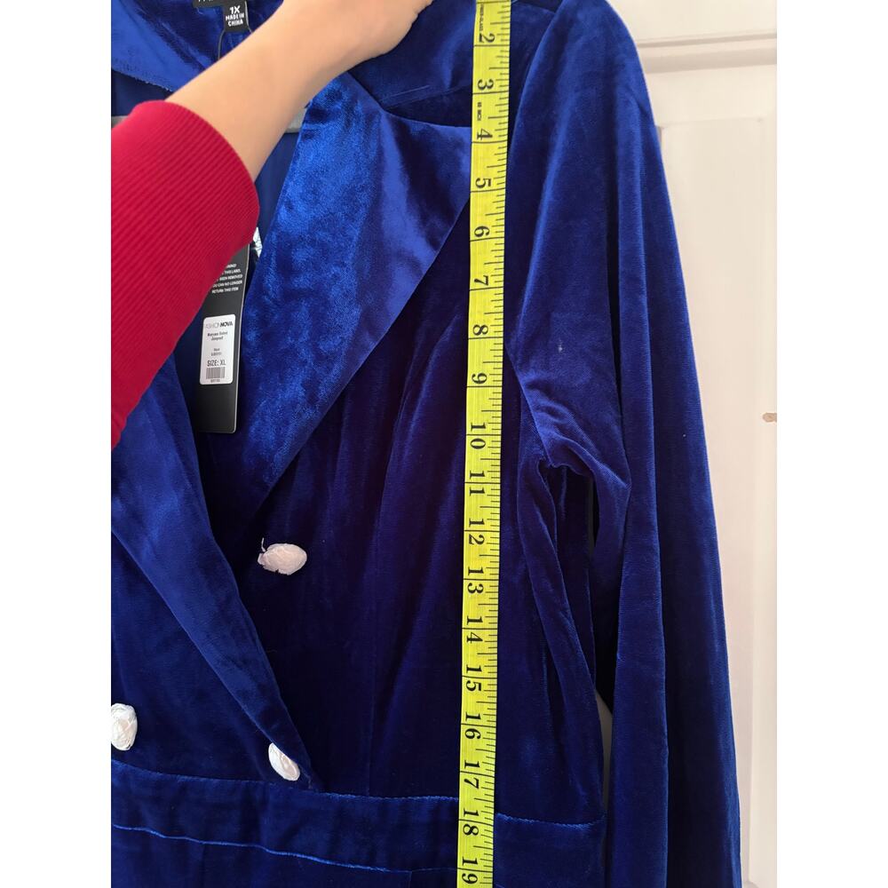 Fashion Nova Royal Blue Velvet Jumpsuit XL - Picture 9 of 14